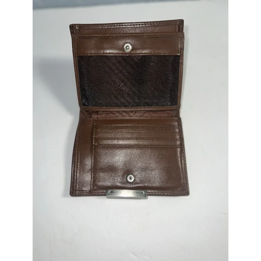 Fossil Mens Credit Card‎ Holder Wallet Brown Leather Bifold